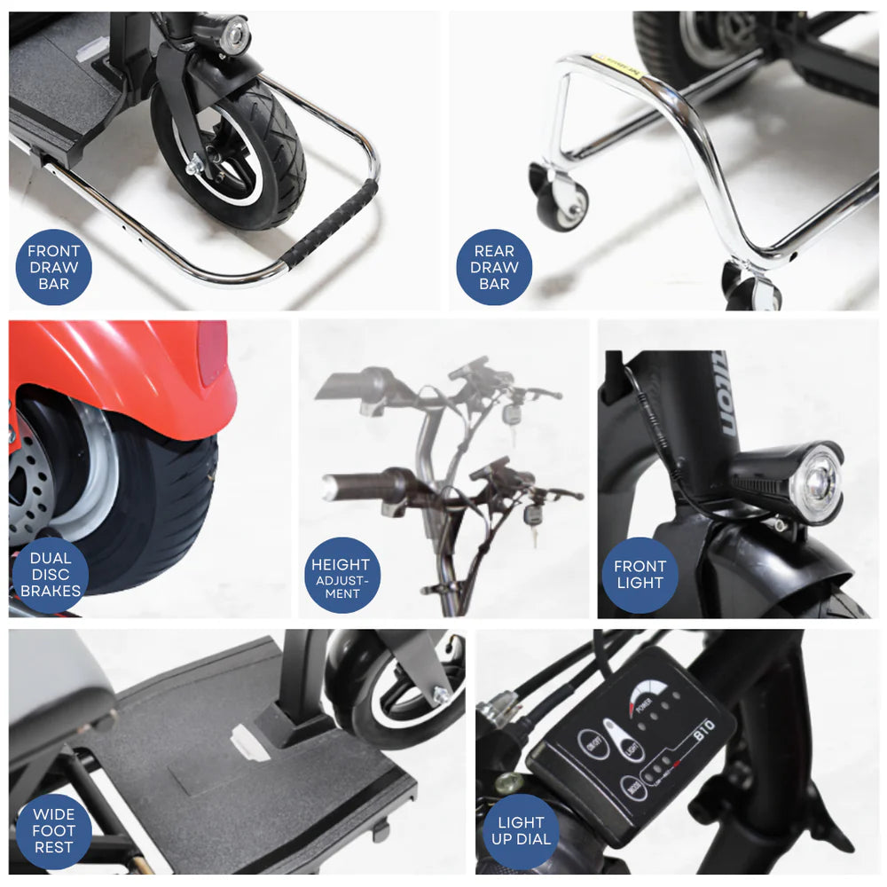 Betty And Bertie Lupin Folding Mobility Scooter (Red/Black)