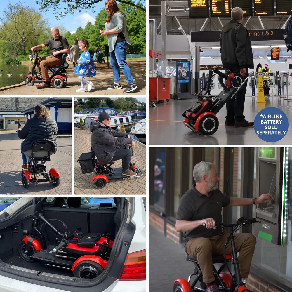 Betty And Bertie Lupin Folding Mobility Scooter (Red/Black)