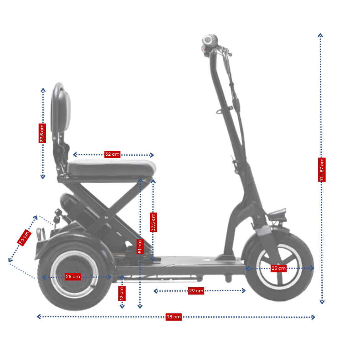 Betty And Bertie Ren Easy Folding Mobility Scooter (Black)
