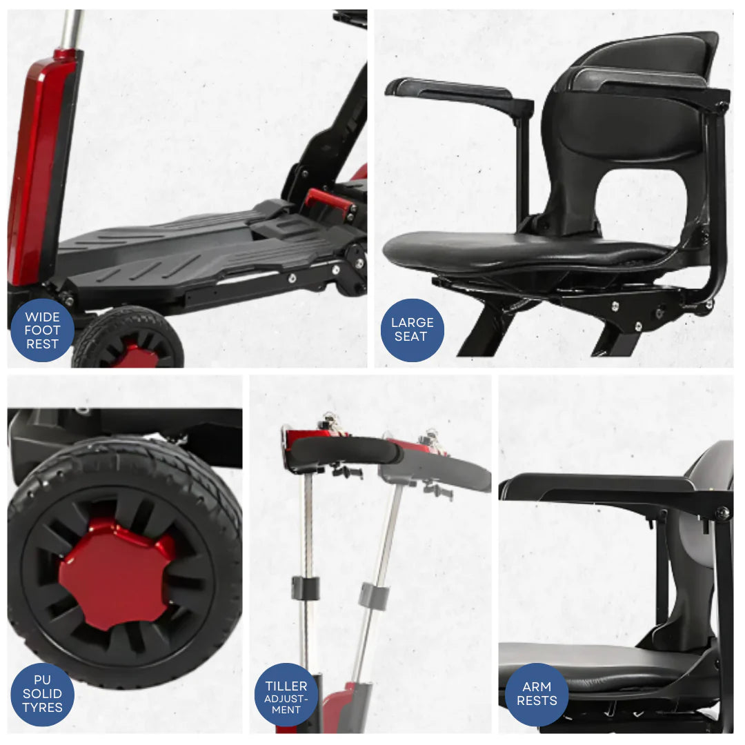 Betty And Bertie Zinnia X Automatic Folding Mobility Scooter (Red)